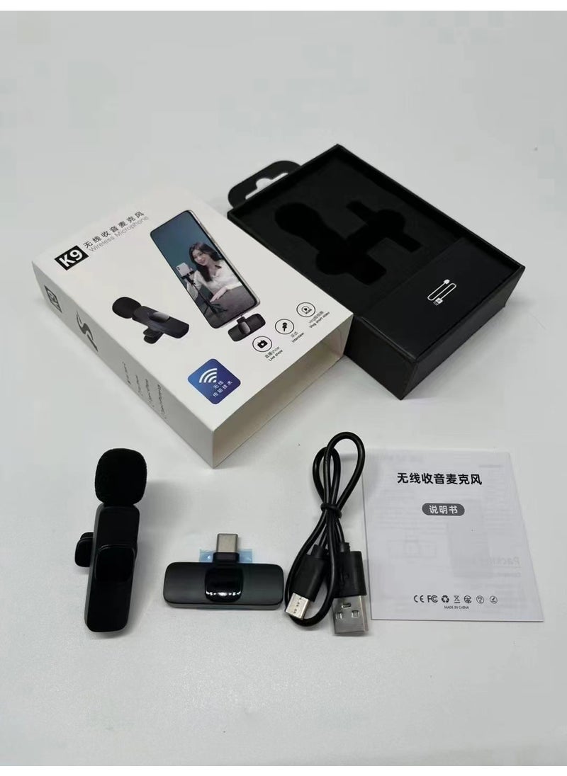 Generic K8K9 Wireless Lavalier Microphone for Vlogging K9 Type C 