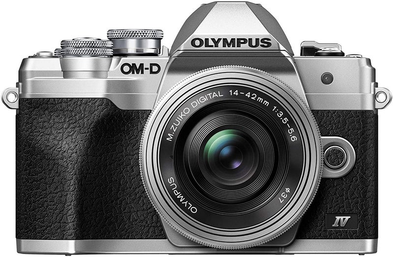 Olympus OM-D E-M10 Mark IV Micro Four Thirds System Camera Kit, 20 MP sensor, electronic viewfinder, 4K video, powerful AF, Wi-Fi, silver incl. M.Zuiko Digital ED 14‑42mm F3.5‑5.6 EZ Pancake silver - Image 1