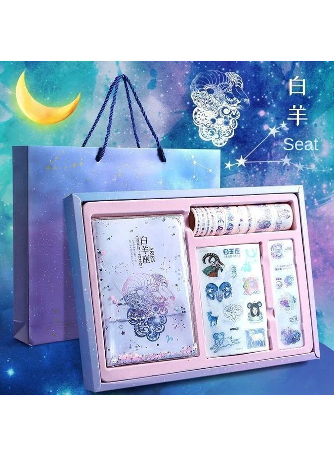 Bluejw Hand Account Book Twelve Constellations Tape Gift Box Suit Net Red Star Account Stick Sticker And Paper Tool Material Dream Domain - Image 1