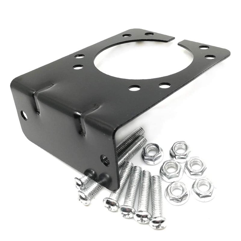 CARROFIX Trailer Wiring Harness Mounting Bracket for 7Way RV Blade Connector Sockets VehicleEnd Heavy Duty Black