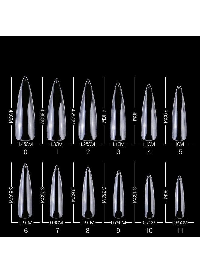 Yimart Long Stiletto False Nails,Long Sharp False Nail Tips,Easy Coffin Nails,YIMART 240pcs/box XL Stiletto False Nails Oval Stiletto Sharp Full Nail Tips Acrylic UV Gel Full Cover Nail Art Tips Decoration Nails Salon (Clear With Box) - Image 5