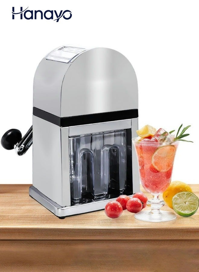 Hanayo آلة صنع الثلج المجروش المحمولة لصنع كرات الثلج متعددة الوظائف (فضي) - Image 1