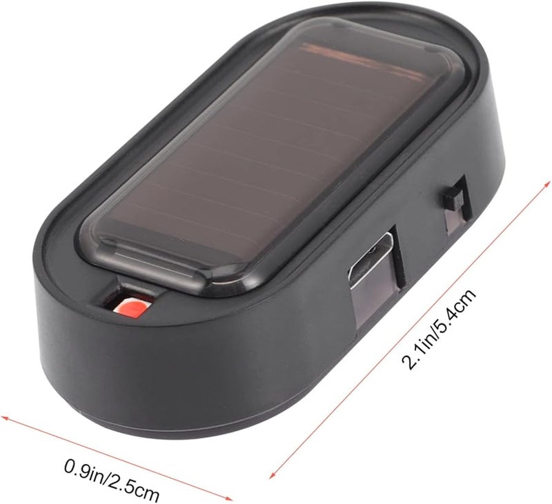 Solar Powered Car Theft Warning Light 2pcs LED Flashing Strobe USB Rechargeable Easy Install - Image 3