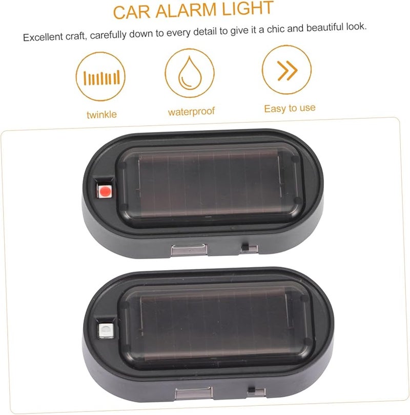 Solar Powered Car Theft Warning Light 2pcs LED Flashing Strobe USB Rechargeable Easy Install - Image 5