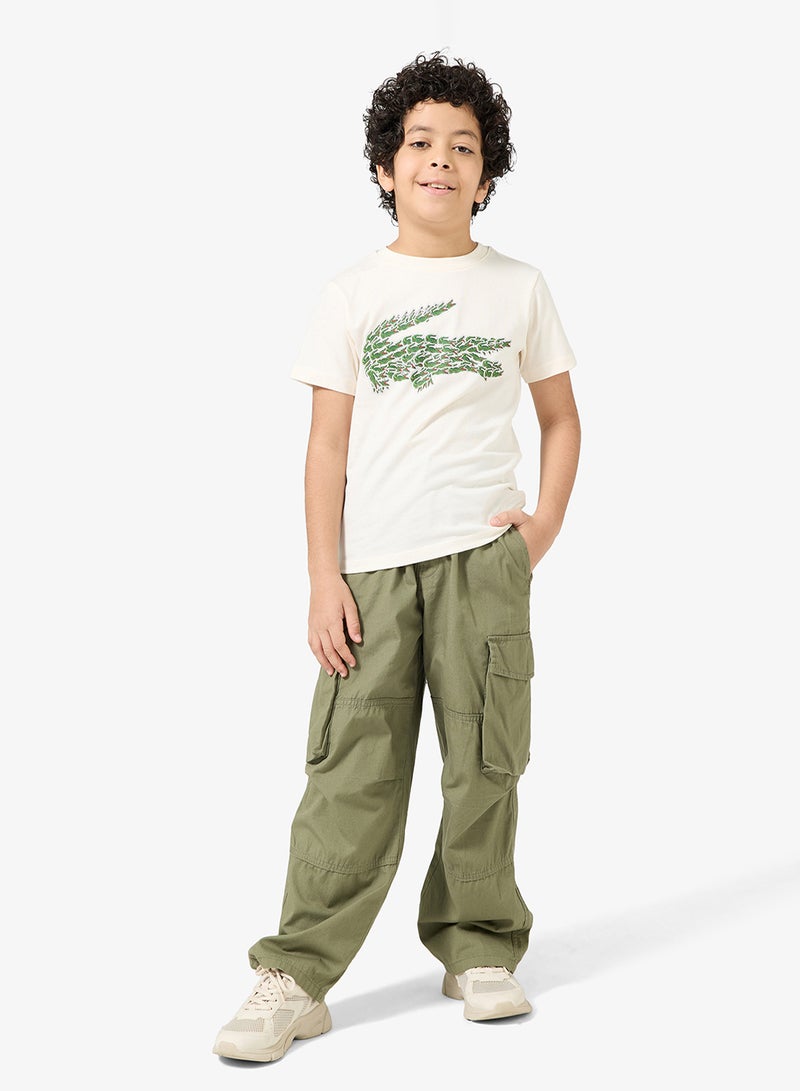 لاكوست تي شيرت بياقة دائرية برسومات شبابية - Image 4