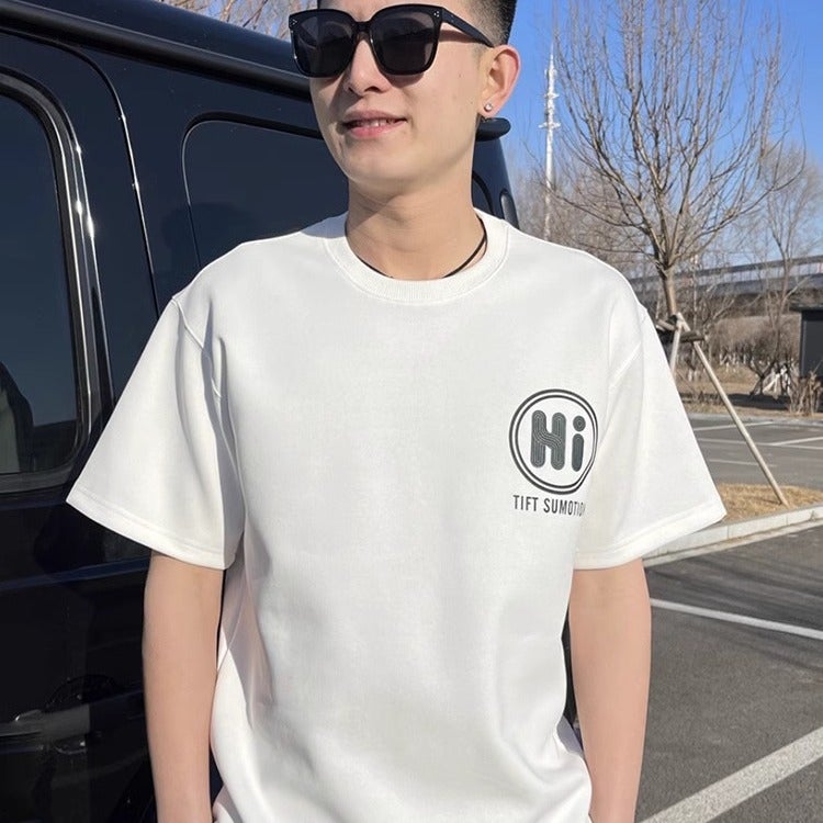 Teenagers Short-Sleeved T-Shirt Men'S New Summer Trendy Teenagers Handsome Printed Casual Top T-Shirt Light Mature - Image 3