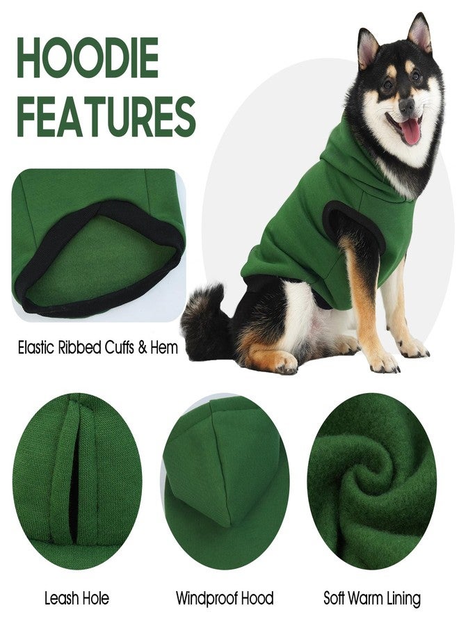 ROZKITCH Dog Hoodie & Sweatshirt - Puppy Warm Fleece Sweater with Leash Hole, Christmas Outfit for Small Dogs & French Bulldog - Green - Image 2