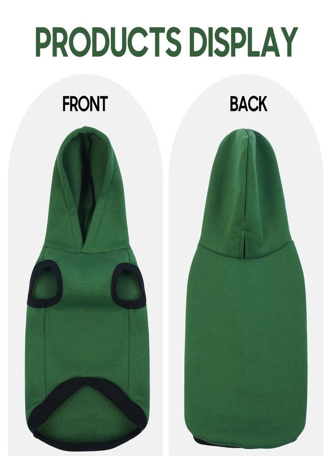 ROZKITCH Dog Hoodie & Sweatshirt - Puppy Warm Fleece Sweater with Leash Hole, Christmas Outfit for Small Dogs & French Bulldog - Green - Image 3