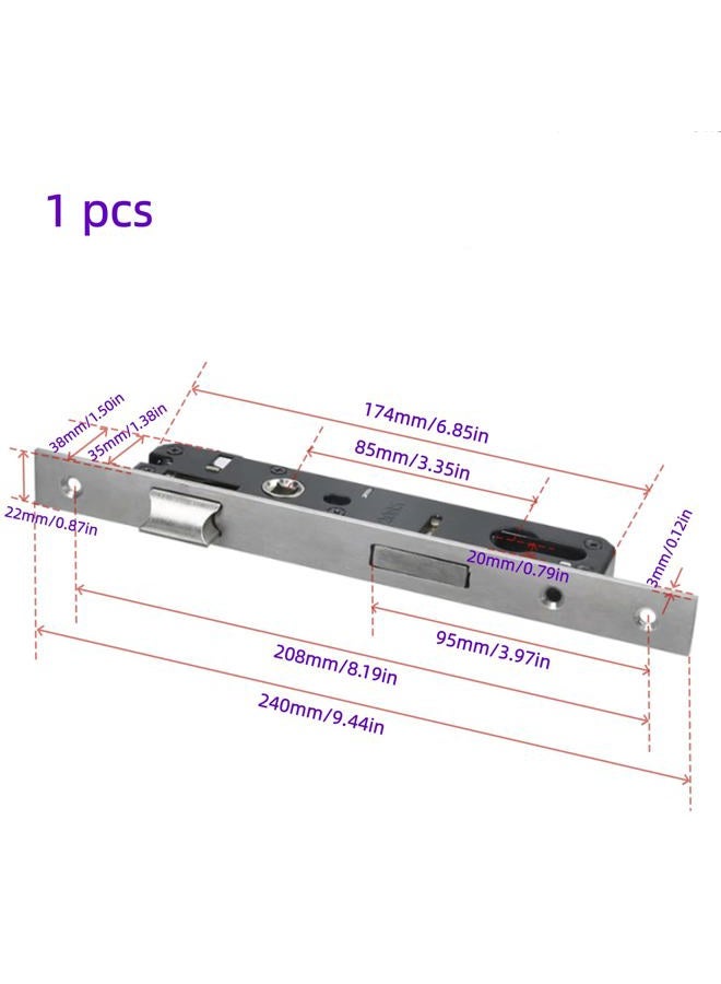 Risbay 1PCS Silver Aluminum Alloy 2 Point Bolt Mortise Lock Replacement Fit for Pella Storm Door Handle Set Part with Screws - Image 2