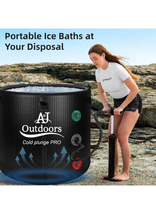 اي ان جي حوض استحمام ثلجي/حوض استحمام بارد للرياضيين متوافق مع مبردات المياه Cold Plunge PRO | هيكل جداري منسوج من AirTough (بدون أعمدة) | حوض استحمام محمول كبير جدًا للتعافي للاستخدام الداخلي/الخارجي - Image 4