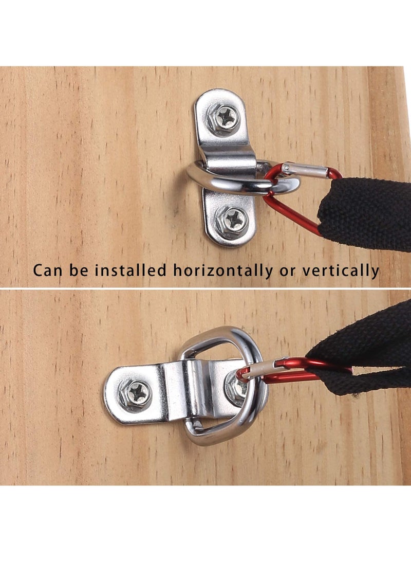 KASTWAVE D Rings Tie Downs, 6 PCS Galvanized Iron Heavy Duty Tie Down Straps Ring, with Mounting Bracket and Screw - Image 2