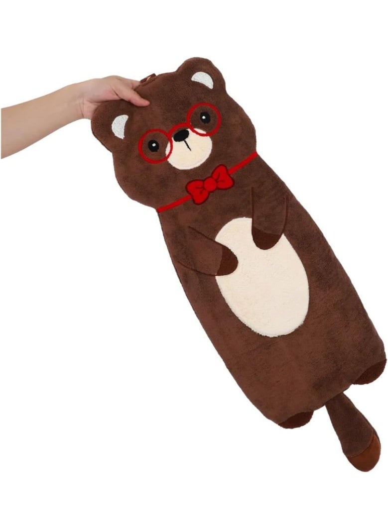 منشفة يد معلقة أنيقة ولطيفة بتصميم حيوانات كرتونية، مصنوعة من قماش ناعم ماص، منشفة تجفيف مزخرفة للمطبخ والحمام، مزودة بحلقة للاستخدام المنزلي، طولها 80 سم (دب). - Image 3