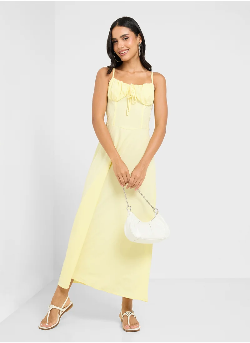 جينجر Strappy Corset Bodice Sun Dress