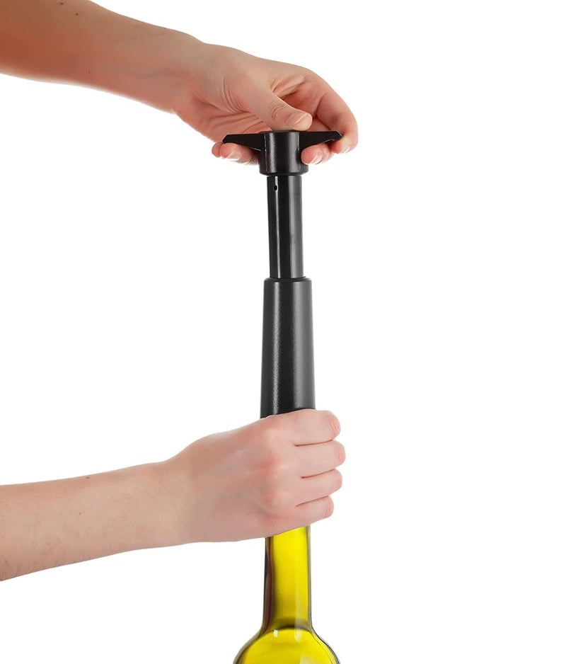 Matiko Wine Saver with 1 Vacuum Stoppers, Black - Image 1