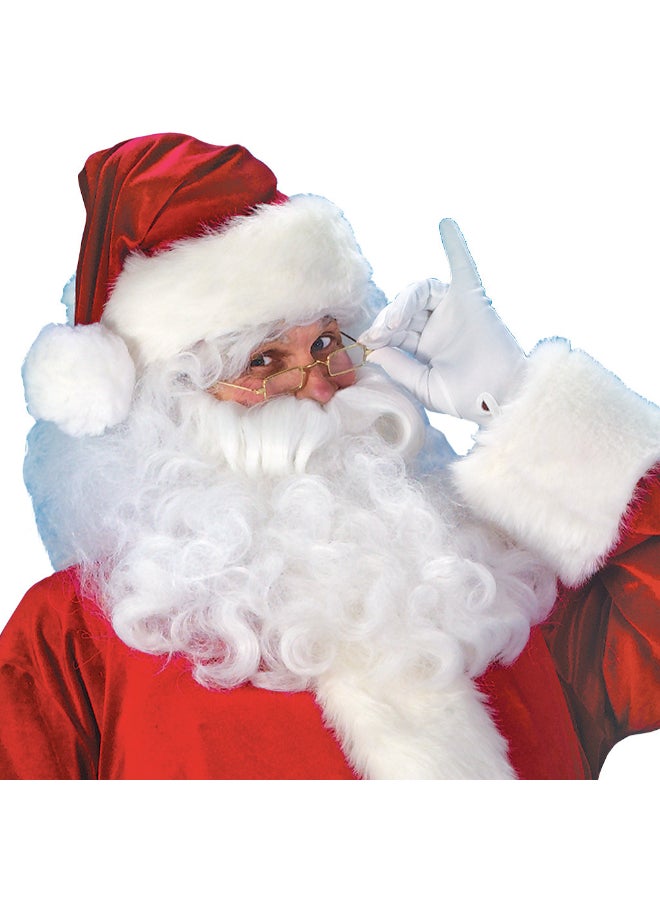 Ciao Men’s Santa Claus Costume – 6-Piece Christmas Suit with Shirt, Pants, Hat, Beard, Belt & Boot Covers (Size L) - Image 2