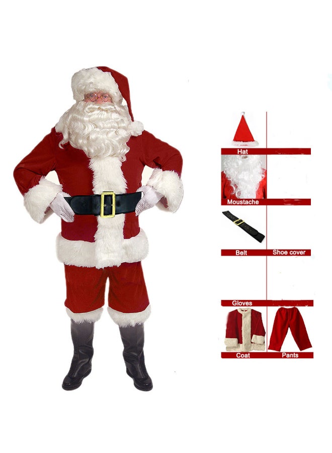 Ciao Men’s Santa Claus Costume – 6-Piece Christmas Suit with Shirt, Pants, Hat, Beard, Belt & Boot Covers (Size L) - Image 1