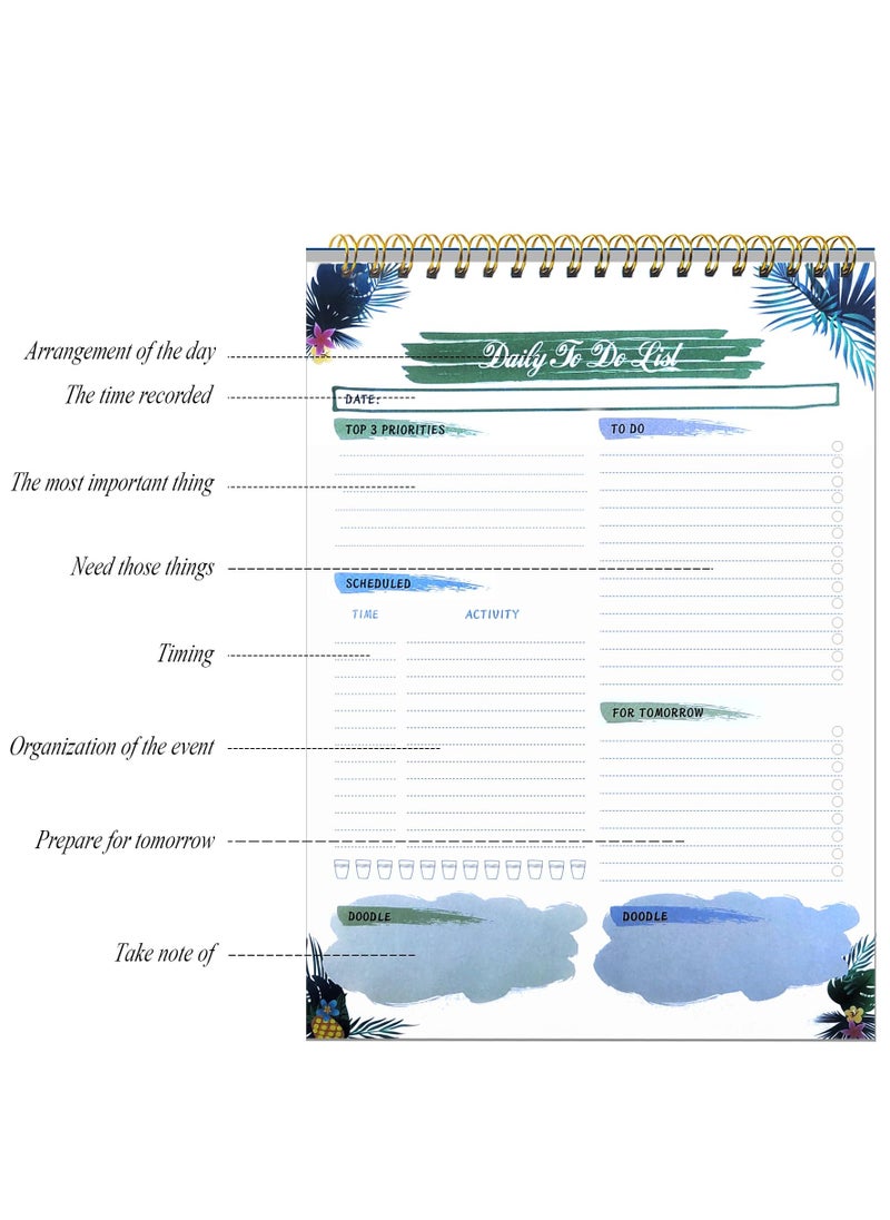 SYOSI To Do List Notepad, Daily Planner Notepad, 50 Undated Tear-Off Sheets Planning Pad, Scheduler, Notes, Meals and Water Intake Tracker, Planning Pad for Work and Personal Organized (5.5" x 8.6")  - Image 2