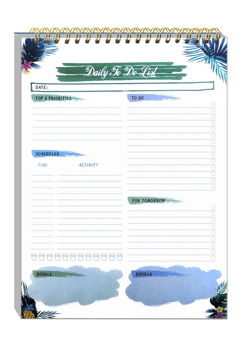 SYOSI To Do List Notepad, Daily Planner Notepad, 50 Undated Tear-Off Sheets Planning Pad, Scheduler, Notes, Meals and Water Intake Tracker, Planning Pad for Work and Personal Organized (5.5" x 8.6")  - Image 1
