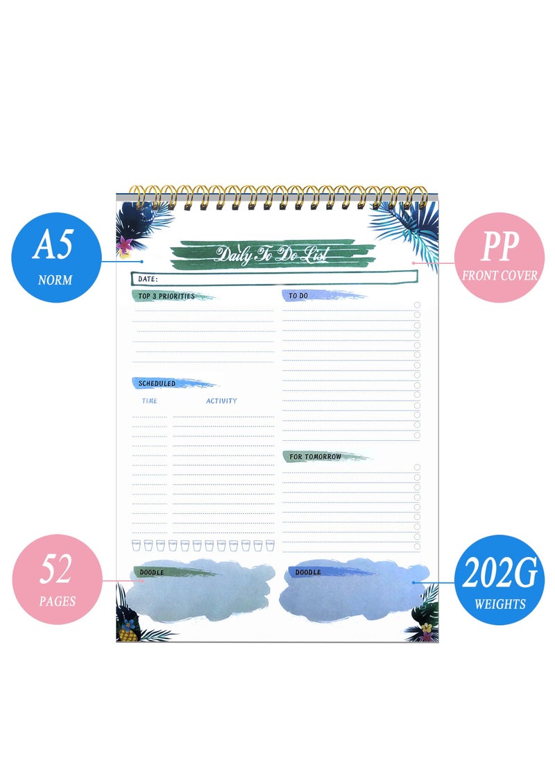 SYOSI To Do List Notepad, Daily Planner Notepad, 50 Undated Tear-Off Sheets Planning Pad, Scheduler, Notes, Meals and Water Intake Tracker, Planning Pad for Work and Personal Organized (5.5" x 8.6")  - Image 3