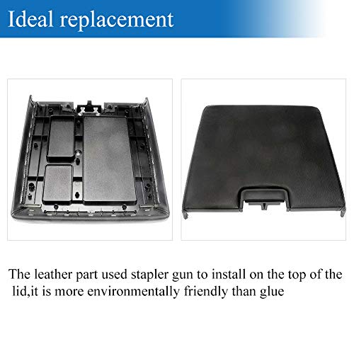 VeCarTech Center Console Lid Kit with Latch Compatible with 2007-2013 Chevy Tahoe/Avalanche/2008-2014 Silverado/GMC Yukon(XL)/Sierra 1500/2500/3500 Center Console Cover Repair Kit OEM 20864151(Black) - Image 4