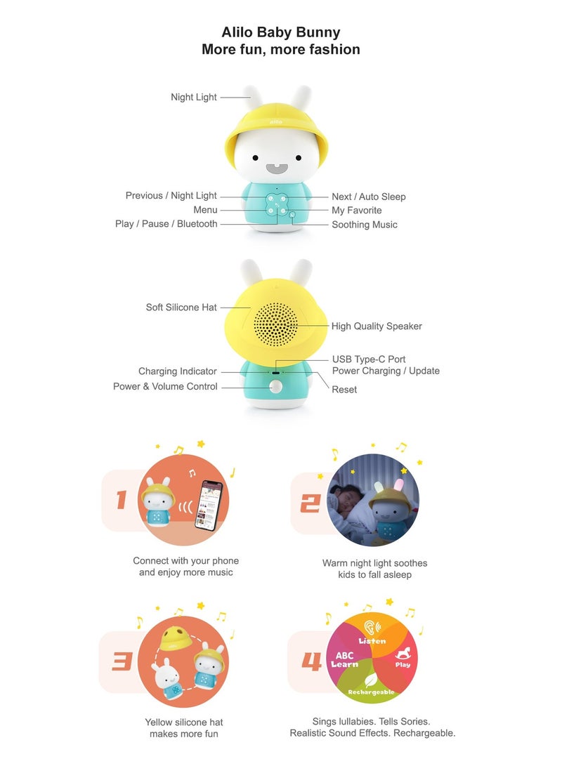 Alilo Bunny Musical Story Player with Night Light for Kids - Image 5