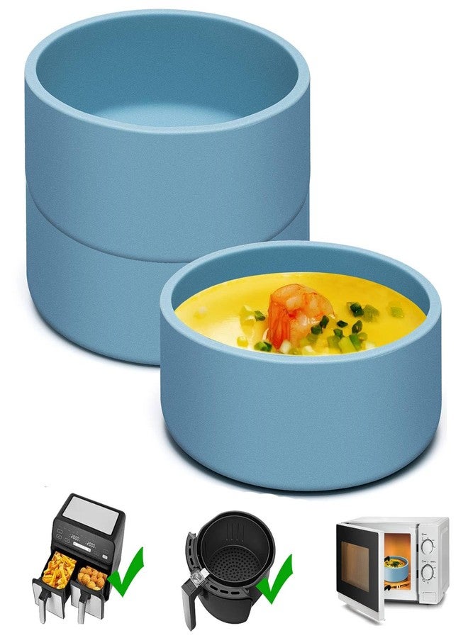 Dootafy Silicone Air Fryer Egg Pan & Mold 3 Pack - Reusable Egg Bite Maker for Oven & Microwave - Blue - Image 1