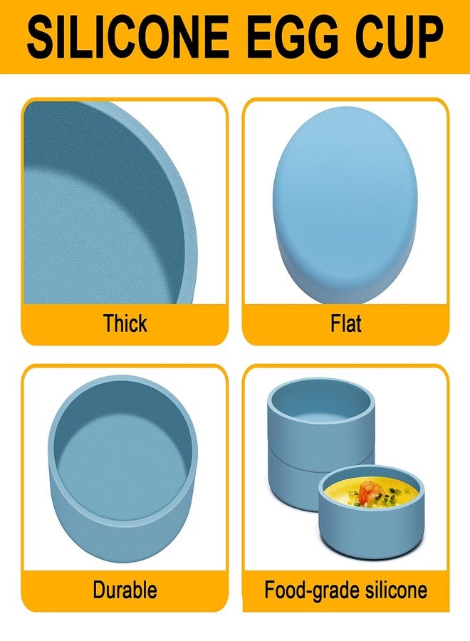 Dootafy Silicone Air Fryer Egg Pan & Mold 3 Pack - Reusable Egg Bite Maker for Oven & Microwave - Blue - Image 2