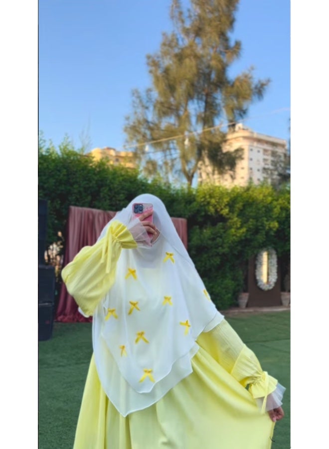 شيفون حجاب قوس حزام الرأس يرتديه النساء للصلاة وعيد الفطر وحجاب متكامل وحجاب - Image 1