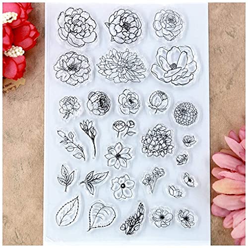 ZaneGear Flowers Leaves Clear Stamps for Card Making Decoration and DIY Scrapbooking - Image 1