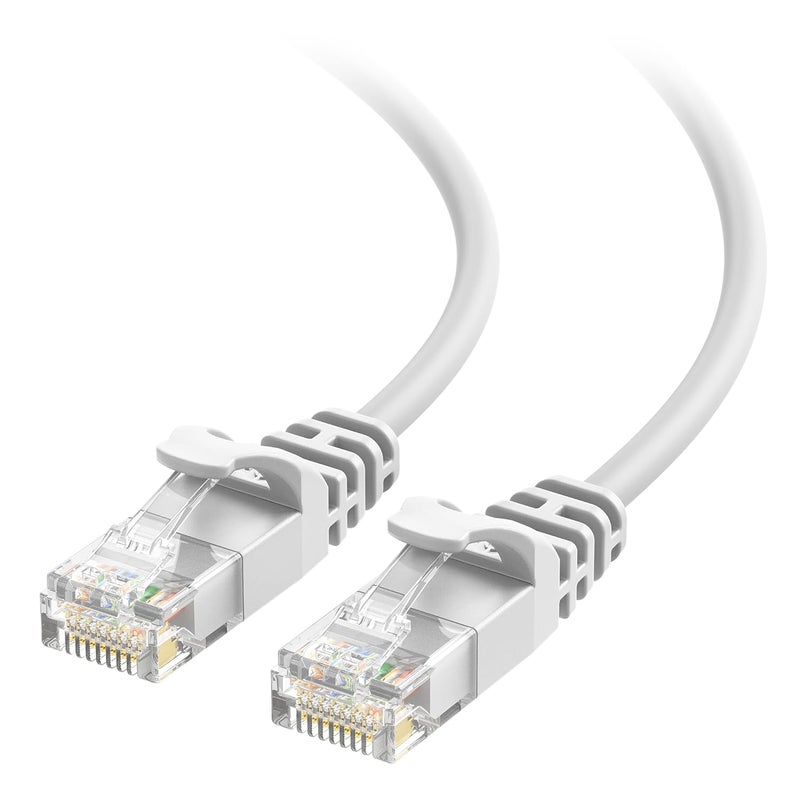 Cable Matters 10Gbps Snagless Short Cat 6 Ethernet Cable - 1ft, Slim Profile Cat 6 Cable, Cat6 Cord, Thin Ethernet Cord, White - Image 1