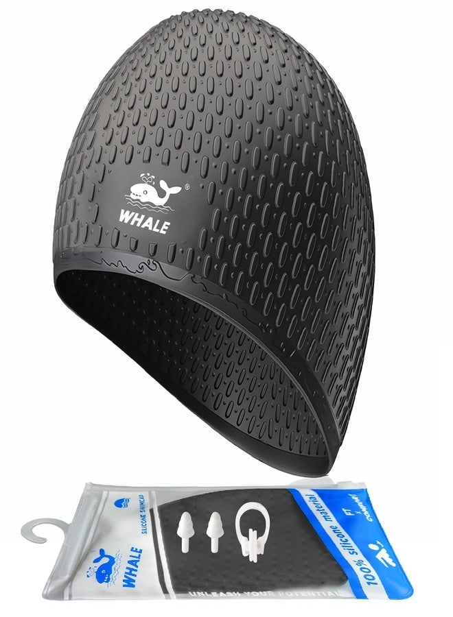 Whale Large Swimming Cap Durable Silicone Waterproof Swimming Cap Ideal for Long Hair and Thick plaits Keep Hair Dry While Swimming - Image 1