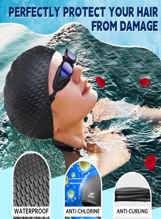 Whale Large Swimming Cap Durable Silicone Waterproof Swimming Cap Ideal for Long Hair and Thick plaits Keep Hair Dry While Swimming - Image 2