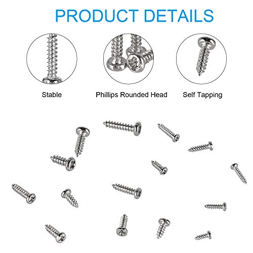HanTof 750pcs Silver Tiny Screws for Electronics, M1, M1.2, M1.4, M1.5, M1.7 Very Small Phillips Pan Head Self Tapping Screws, Micro Wood Screws, Mini Electronic Screws Assortment Kit-Carbon Steel - Image 5