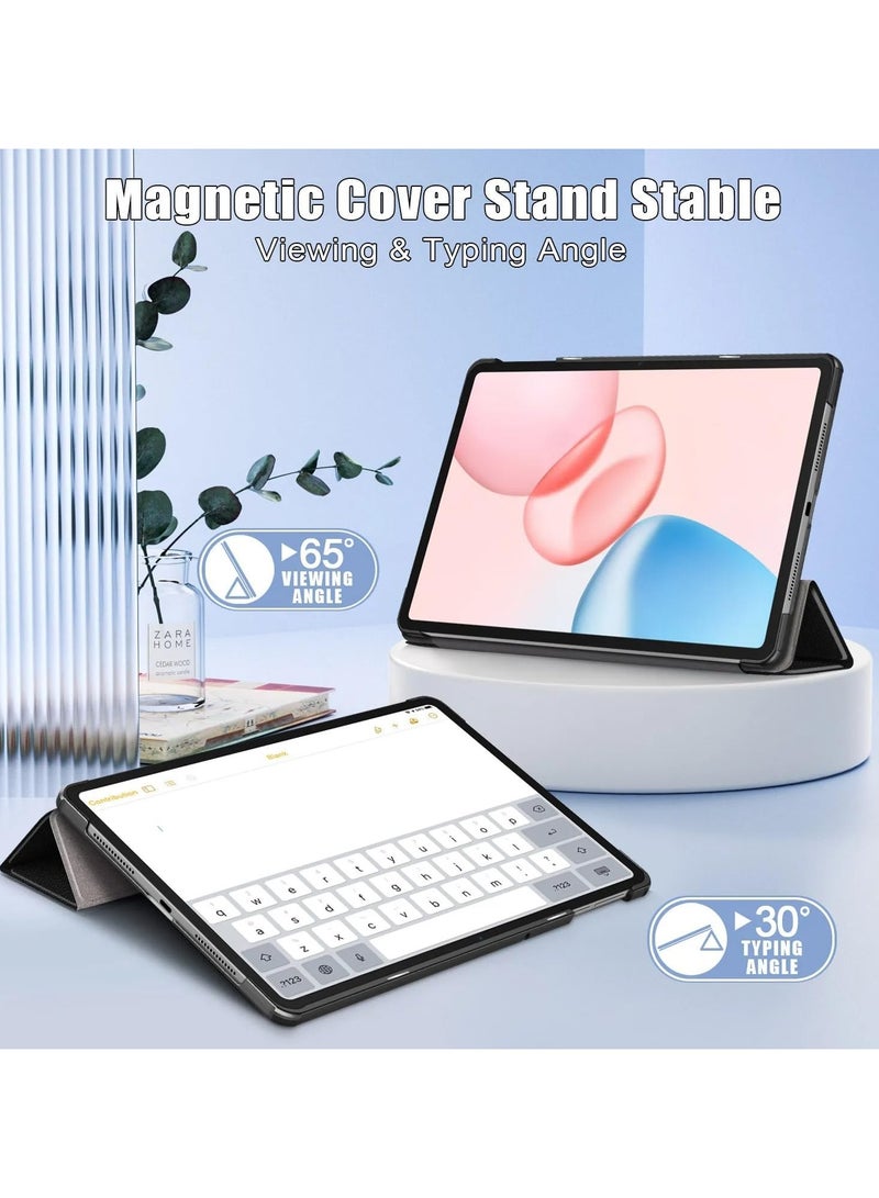 VKL Compatible with Honor Pad 10 Tablet 12.1 inch 2025 Tri-Fold Smart Tablet Case, Hard PC Back Shell Slim Case Multi- Viewing Angles Stand Folio Cover (Black) - Image 2