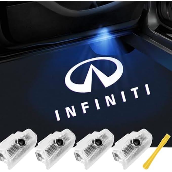 كيلا شعار أضواء باب السيارة بدون بهتان مناسب لإكسسوارات أضواء الترحيب LED من إنفينيتي لـ Q50 Q60 Q70 G25 G37 Qx5056607080 M2535374556 Fx35374550 Ex253537 If4Pcs - Image 1