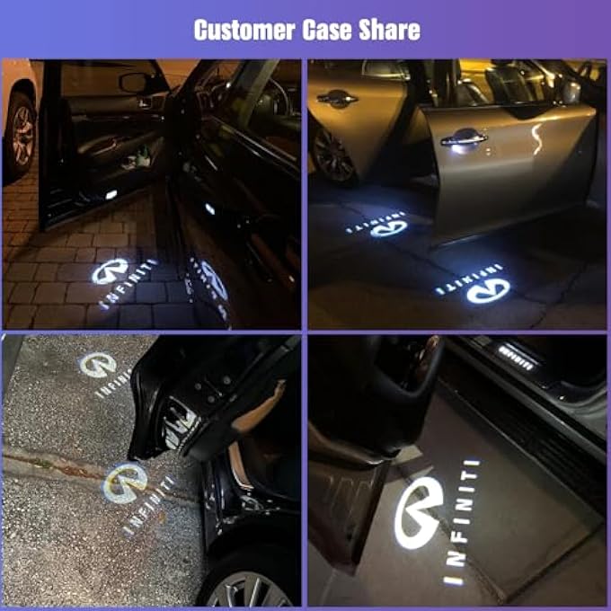 كيلا شعار أضواء باب السيارة بدون بهتان مناسب لإكسسوارات أضواء الترحيب LED من إنفينيتي لـ Q50 Q60 Q70 G25 G37 Qx5056607080 M2535374556 Fx35374550 Ex253537 If4Pcs - Image 5