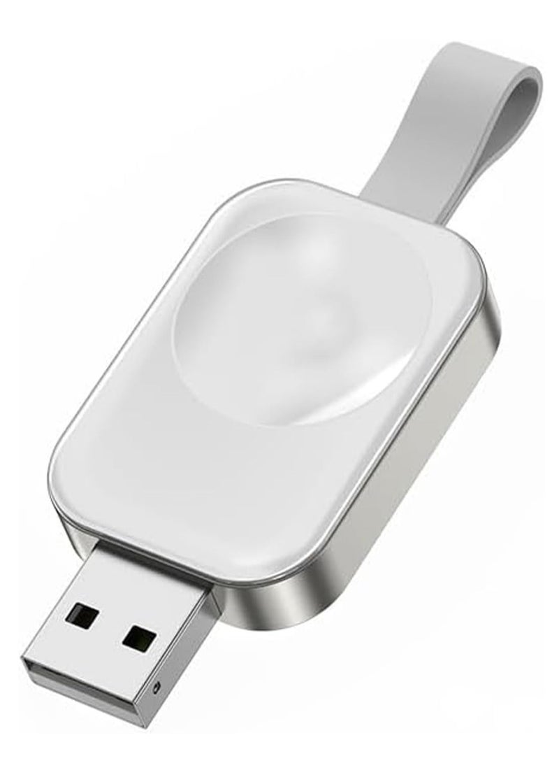 Excefore Charger for Apple Watch Portable iWatch USB Wireless Charger, Travel Cordless Charger with Light Weight Magnetic Quick Charge for Apple Watch Ultra Series 8 7 6 5 4 3 2 1 SE, White - Image 1