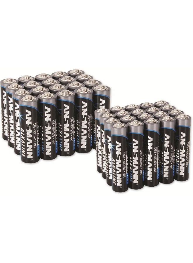 مجموعة بطاريات قلوية 20 قطعة AA مينيون LR6 + 20 قطعة AAA ميكرو LR03 حزمة تخزين