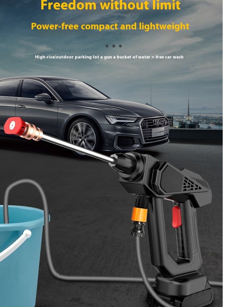 Arabest Portable Car Wash Electric High Voltage Cleaner with Rechargeable Battery Foam Bottle Nozzle Hose for Car Wash Watering Flowers and Cleaning Floor Battery*2 - Image 5