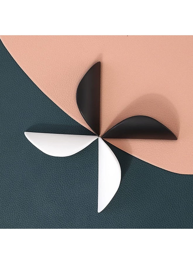 رحام مقبض سحب ذاتي اللصق للدرج، مقبض لاصق للخزانة، مقابض خزانة بديلة لا تحتاج إلى حفر (أسود + أبيض، 6 عبوات) - Image 4