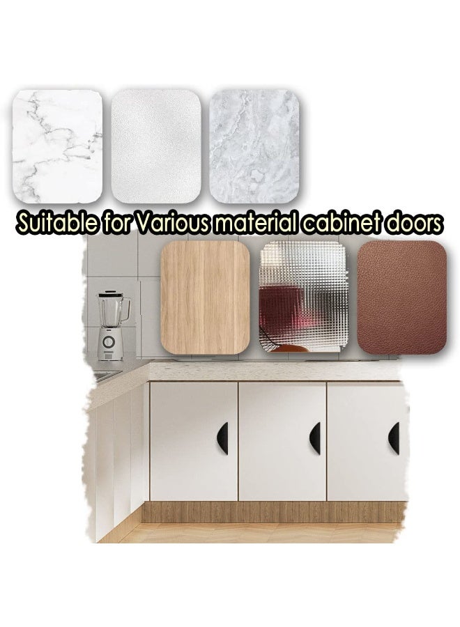 رحام مقبض سحب ذاتي اللصق للدرج، مقبض لاصق للخزانة، مقابض خزانة بديلة لا تحتاج إلى حفر (أسود + أبيض، 6 عبوات) - Image 5