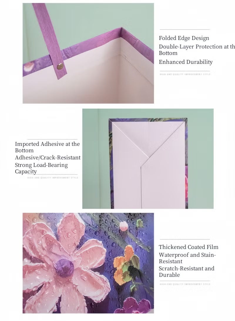 2Pcs Color Gift Bag with Handle, Oil Painting Gift Paper Bags Medium Size Small Gift Bags Birthday Craft Paper Gift Bags for Presents,Birthdays, Mother's Day,Weddings, Party（25*12*22cm） - Image 4