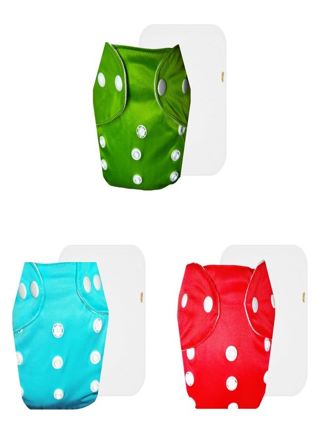 Dumbledo Lite Cloth Diaper with Cotton Insert (Pack of 3) | Soft & Gentle | Reusable & Washable | Quick Dry | All-Day Wear | 3 Months - 2 Years | Unisex Baby - Image 1