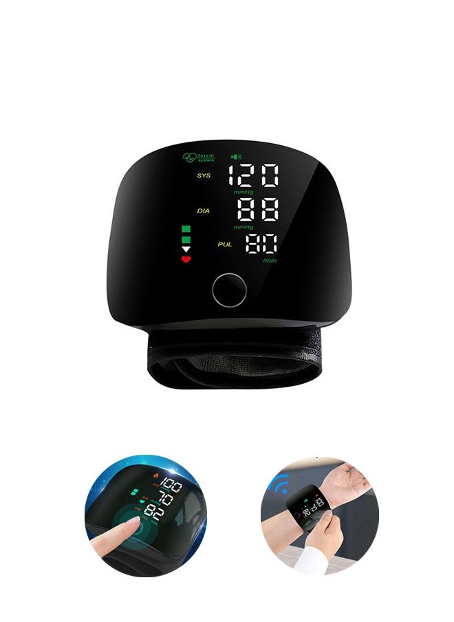 Fazza Wrist Blood Pressure Monitor LED Display, Touch Screen Wrist Blood Pressure Detector, Reading Memory Wrist Blood Pressure Monitor with Storage Box (Black)  - Image 1