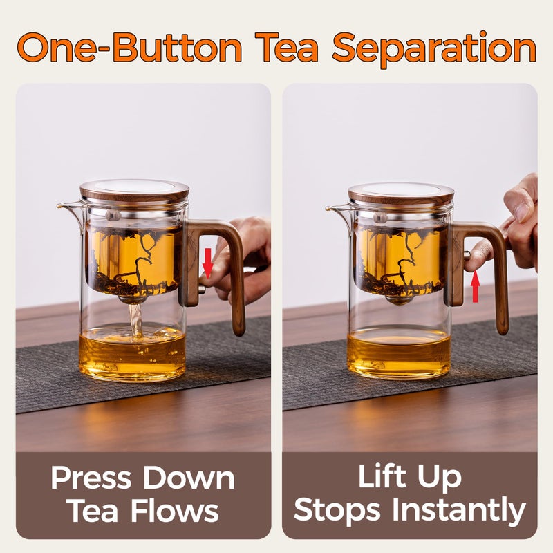 DRNKNSTX Enchanted Tea Pot, Magic Tea Pot for Loose Leaf Tea Steeper, Heat Resistant Borosilicate Glass Teapot with Tea Infuser, Ideal Gift for Tea Lovers - 20 oz (600 ml) - Image 3