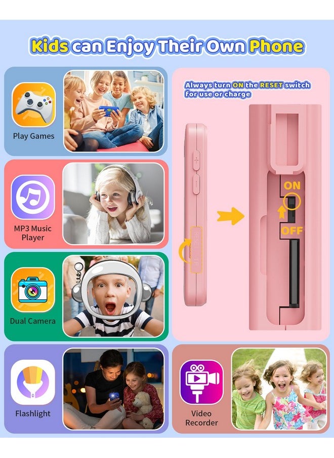 Kikapabi - Kids Toy Smartphone, Gifts And Toys For Girls Boys Ages 3 8 Years Old, Fake Play Unicorn Toy Phone With Music Player Dual Camera Puzzle Games Touchscreen, Birthday, Kids Trip Activity - Image 1