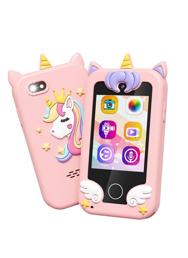Kikapabi - Kids Toy Smartphone, Gifts And Toys For Girls Boys Ages 3 8 Years Old, Fake Play Unicorn Toy Phone With Music Player Dual Camera Puzzle Games Touchscreen, Birthday, Kids Trip Activity - Image 1