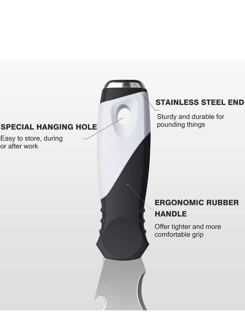 SYOSI 2 Pcs Putty Knife Paint Scraper 10 in 1 Putty Knife Multi Use Painters Tool Spackle Knife with Hammer End Taping Knife Paint Scraper Tool for Wood Metal Scraper Razor Blade Scraper Spackle Tool - Image 2