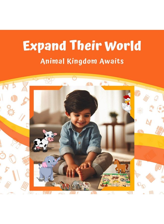 Skillofun Wooden Animal Identification Tray | King-sized Tray With Knobs | Animal Toys For Kids | Animal Puzzle | Educational Toys For 2 Year Old | Toddler Activity Toys | Peg Board - Image 5