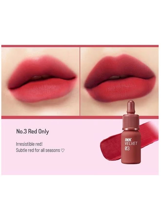 Peripera, Ink Velvet Lip Tint, 03 Red Only, 0.14 oz (4 g) - Image 4